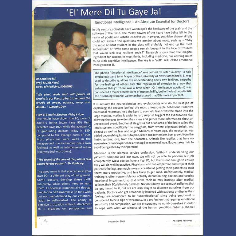 Dr sandeep rai article